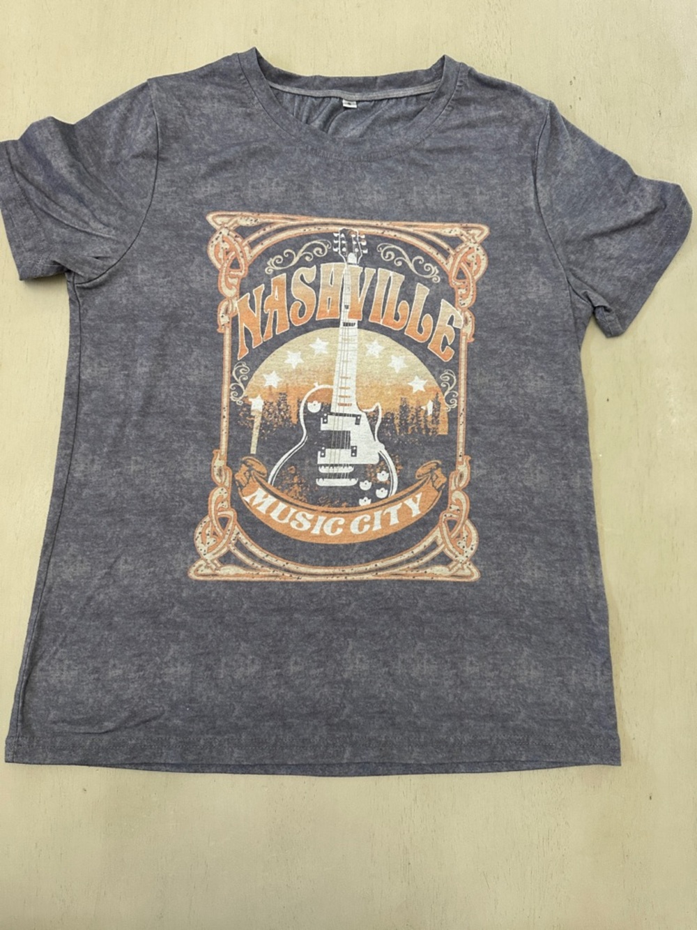 Nashville Music City Gray Graphic Tee